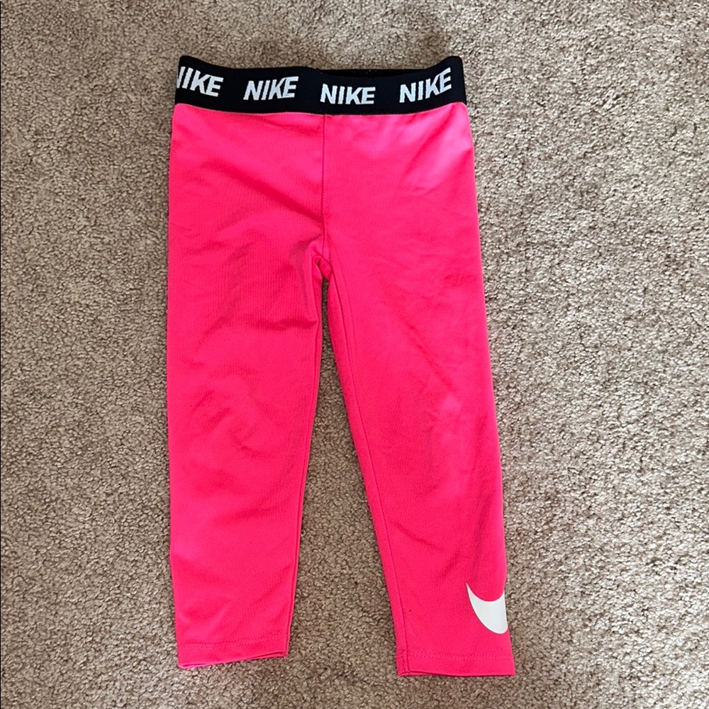 Kids (3T) Nike Dri-Fit Pink and Black Leggings Athletic Performance